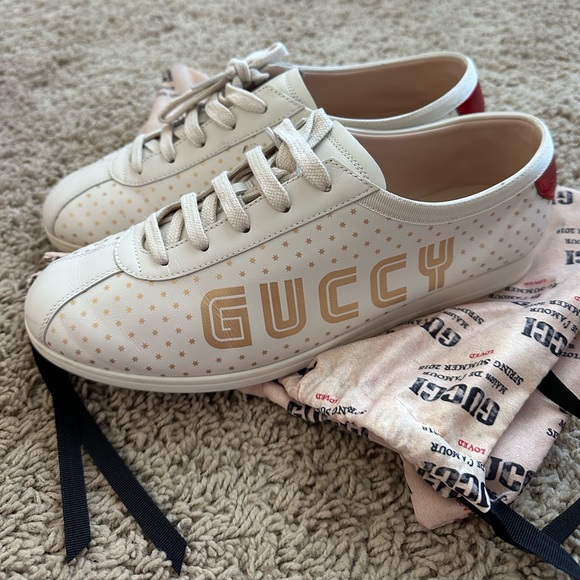 Gucci women’s Falacer Low “Guccy” print. - Picture 6 of 10